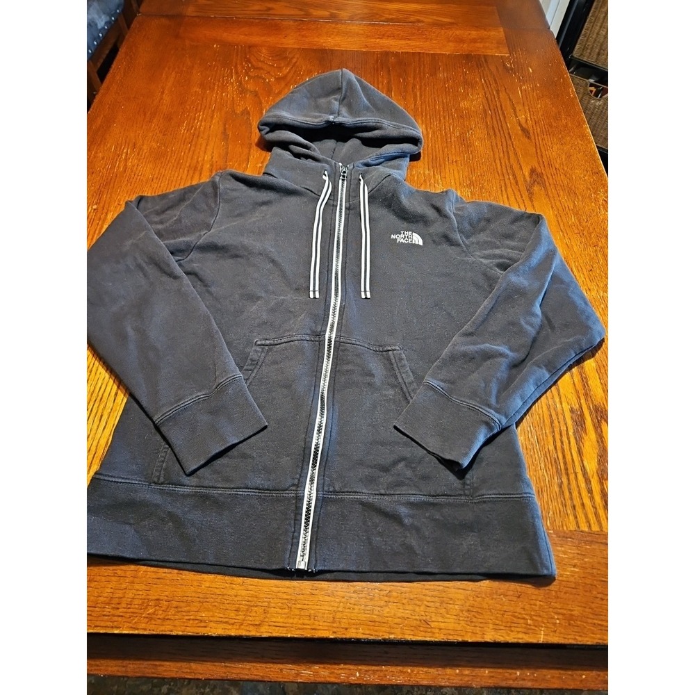 The North Face Hoodie Womens Medium Half Dome Full‎ Zip Logo Sweater (A875)